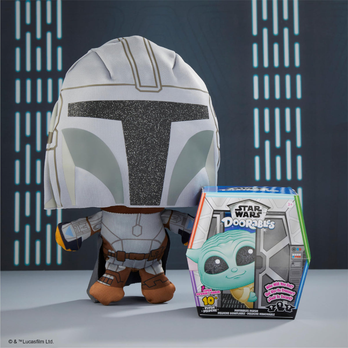 Star Wars™ Doorables Puffables Plush - Star Wars: THE Mandalorian™, 10-inch Collectible Plush Featuring Glitter Eyes, Styles May Vary, Kids Toys for