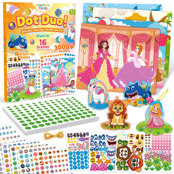 Dot Art Kit for Kids with Small Dot Decorated Cards, No Mess Sticker for Toddlers 3-6, Craft Kits, DIY Creative Activity, Travel Toy, Birthday Gifts
