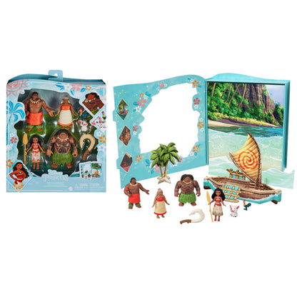Mattel Disney Princess Toys, Moana Small Doll Story Pack with Moana Doll, 5 Character Figures & 1 Accessory, Inspired by the Movie