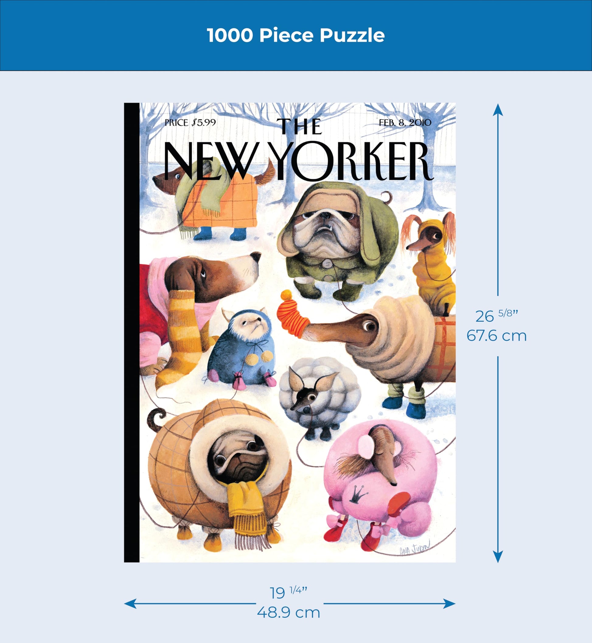 New York Puzzle Company - New Yorker Baby It's Cold Outside - 1000 Piece Jigsaw Puzzle