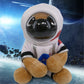 DolliBu Big Eyed Pug Dog Astronaut Plush Toy - Pet Astronaut Stuffed Animal with Space Helmet and NASA Astronaut Suit, Spaceman Doll Decor for Girls