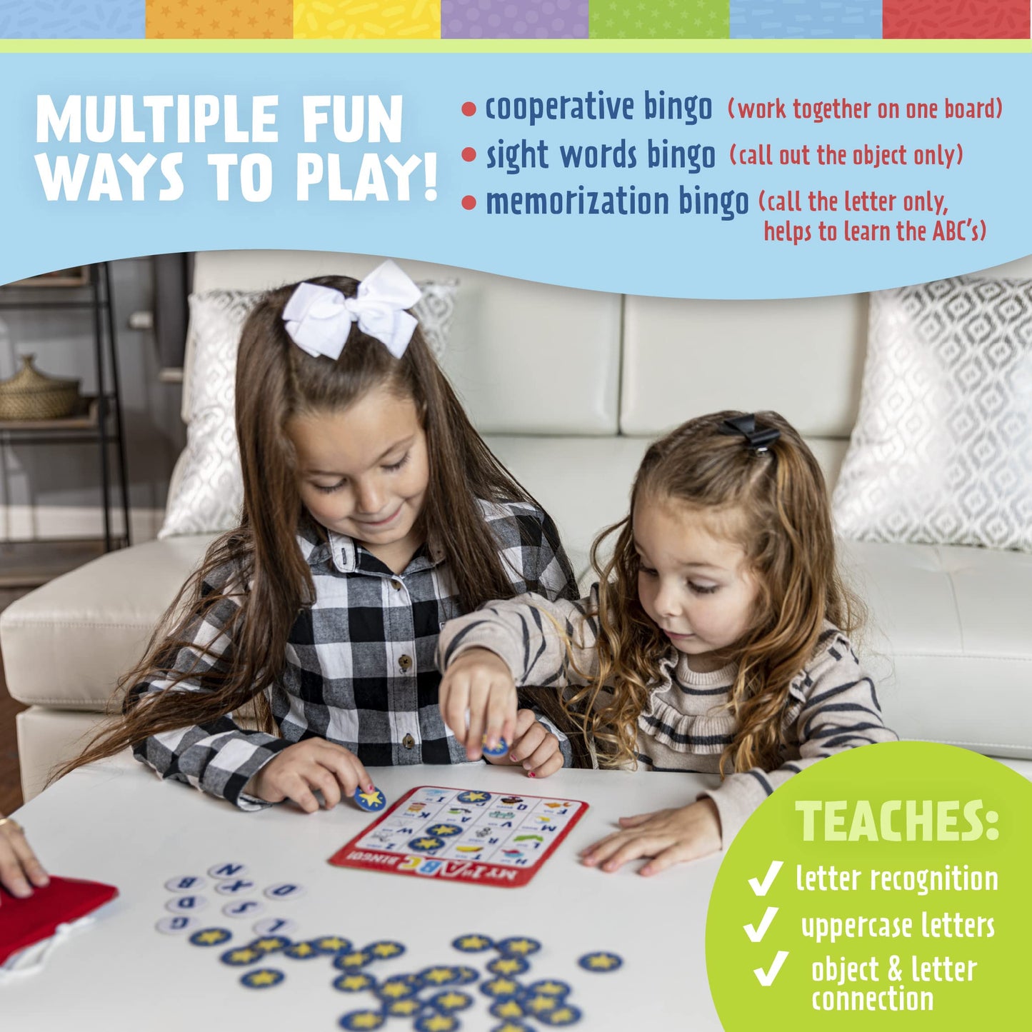 My First ABC Bingo Game: Alphabet & Sight Word Board Game for Kids Ages 4-8, Letter Recognition Phonics Learning for Preschool Kindergarten Classroom