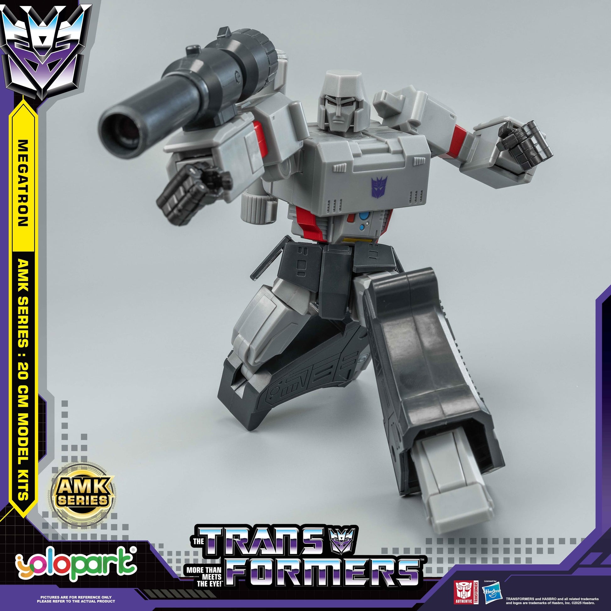 YOLOPARK Megatron Transformer Toys,AMK Series 7.87 Inch Highly Articulated Transformers G1 Action Figures with Weaponry for Adults Boys Girls,No