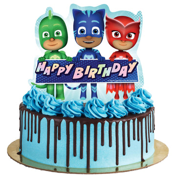 Treasures Gifted Officially Licensed PJ Masks Cake Topper - PJ Masks Birthday Party Supplies - PJ Masks Cake Decorations - PJ Mask Party Decorations