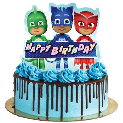 Treasures Gifted Officially Licensed PJ Masks Cake Topper - PJ Masks Birthday Party Supplies - PJ Masks Cake Decorations - PJ Mask Party Decorations