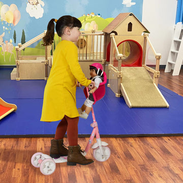 Doll Bike Seat Carrier for Baby Doll and 18 Inch Dolls with Doll Helmet. No Tools Required Bicycle and Scooters seat Accessories for Dolls
