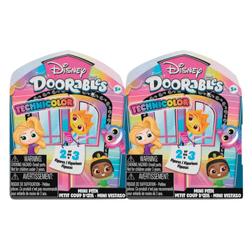 Disney Doorables Mini Peek Technicolor Takeover 2-Pack, 1.5-inch Collectible Figures, Kids Toys for Ages 5 Up by Just Play