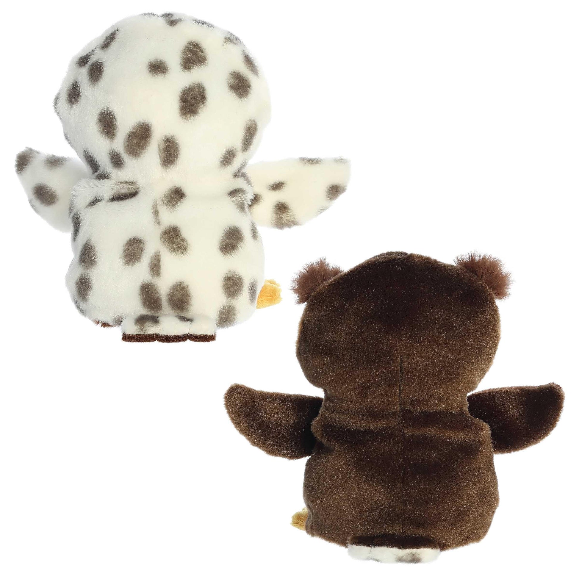 Aurora® Eco-Friendly Eco Nation™ Reversible Eco Pairs: Snowy Owl and Barn Owl Stuffed Animal - Environmental Consciousness - Recycled Materials - 6.5