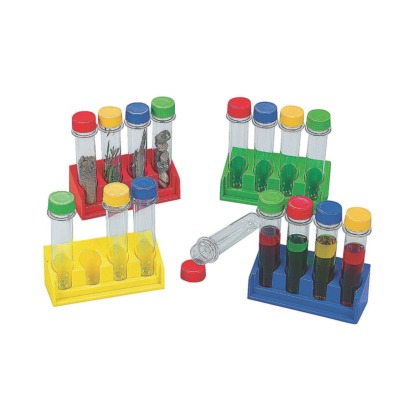 Fun Express Kids Test Tubes with Stand Science Kit - Ideal for Classroom Experiments STEM Learning and Educational Fun - Perfect for Science Projects