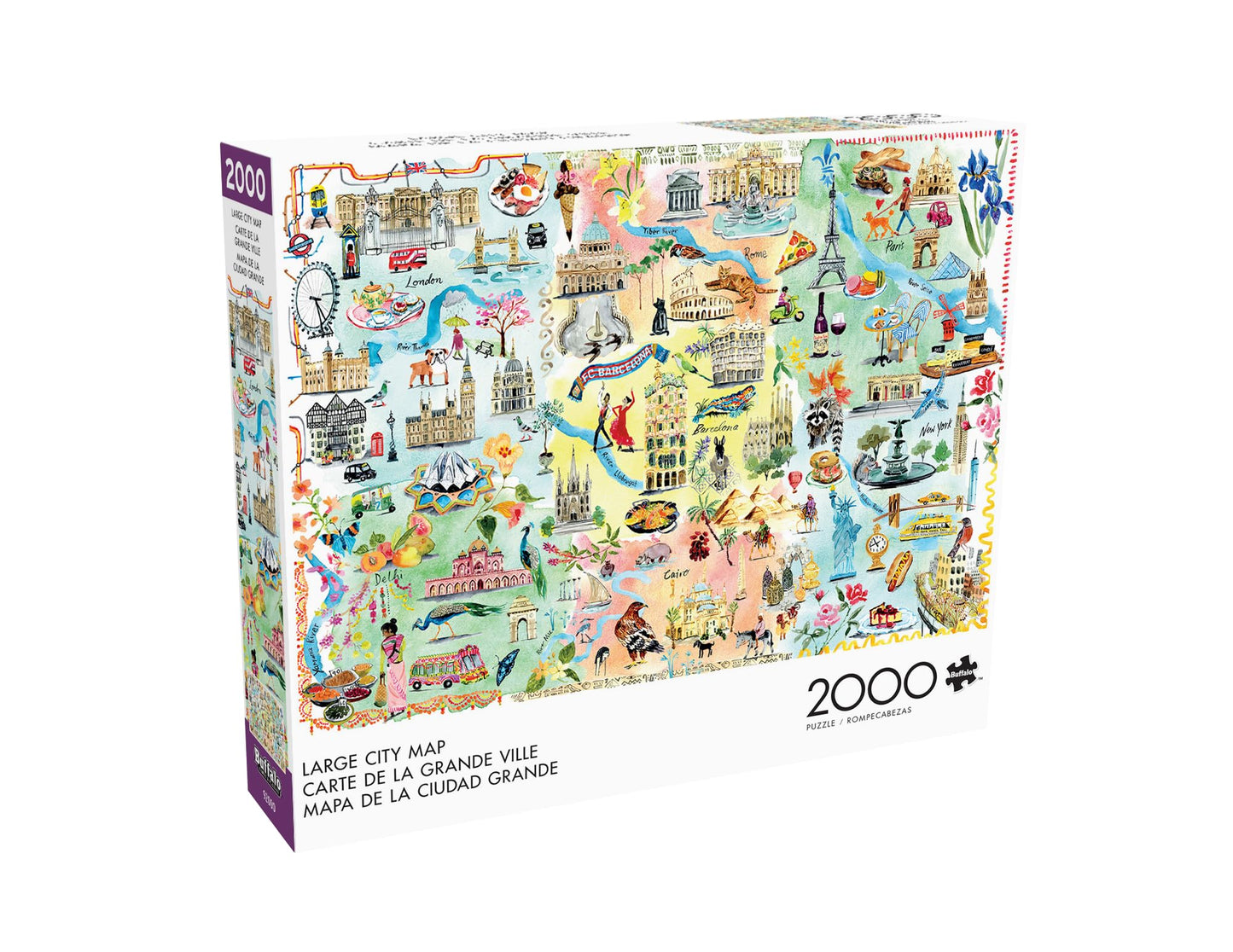 Buffalo Games - Large City Map - 2000 Piece Jigsaw Puzzle for Adults