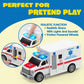 JOYIN Toddler Truck Toys for 3 4 5 6 7 Year Old Boys - Police Car Toy Set, Emergency Vehicle Playset, Friction Powered Car with Lights and Sounds