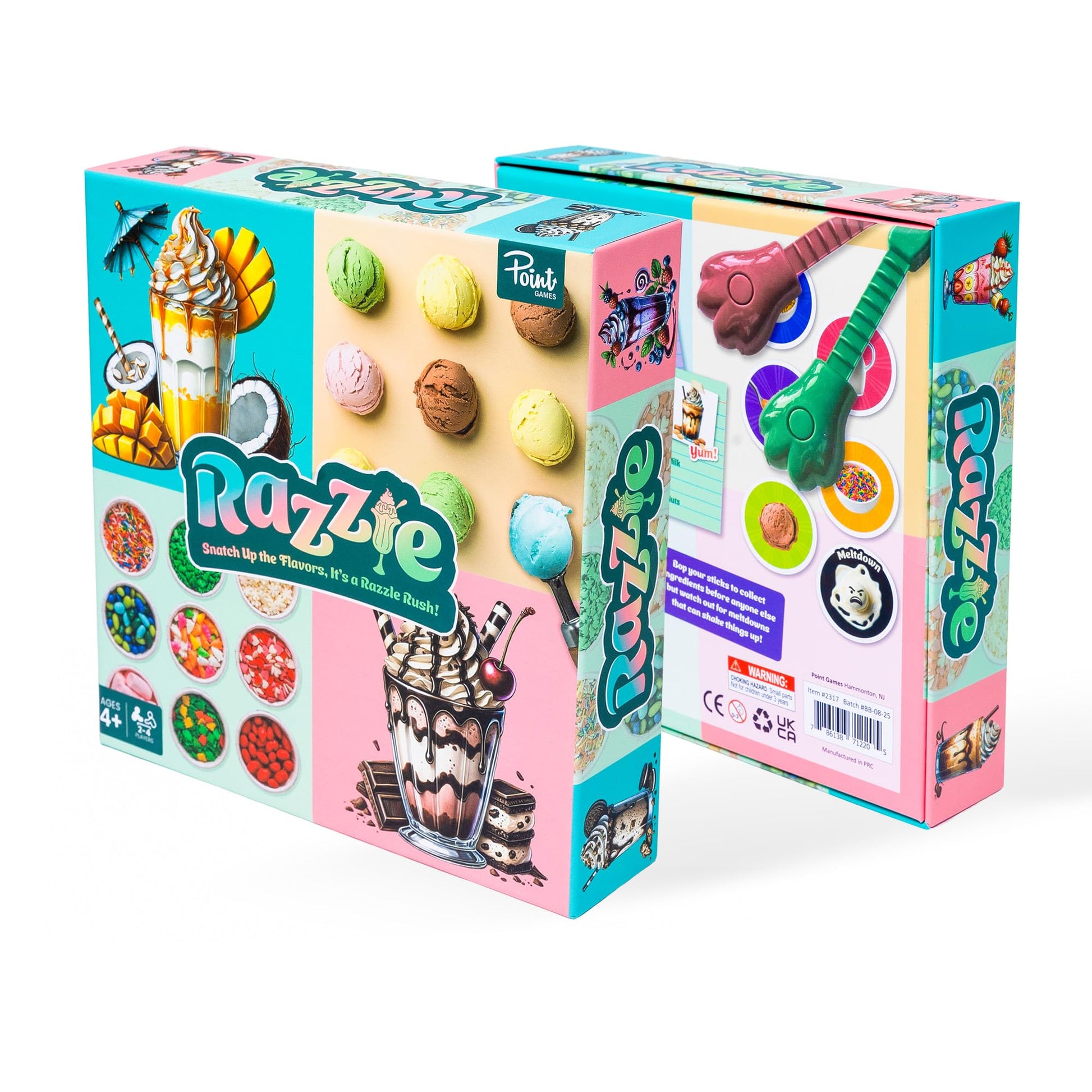Point Games Razzie Board Game - Fast-Paced Ice Cream Recipe Matching Game - Family Fun for 2-4 Players, Ages 4+