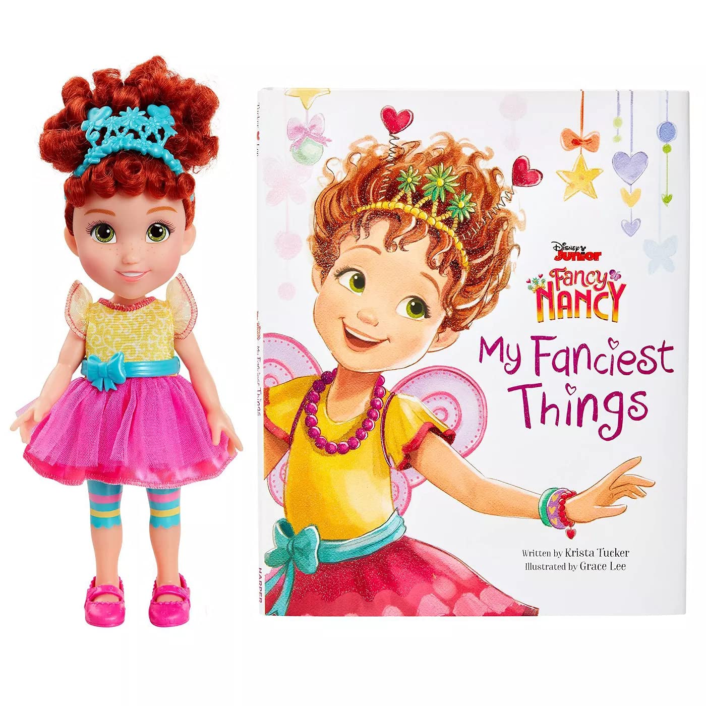 Jakks Disney Fancy Nancy Doll and Book Set Featuring "My Fanciest Things" - Learn About All The Fancy Things in Nancy's Room - Fancy Nancy Doll