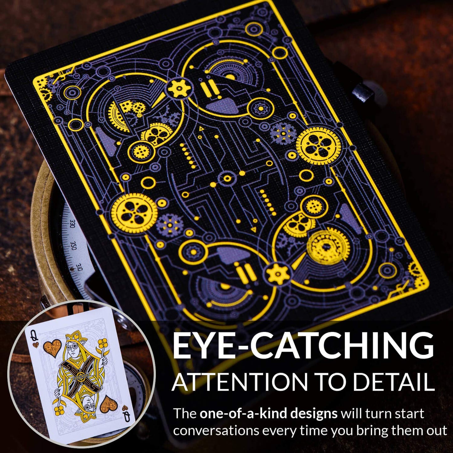 Cyberpunk Gold Playing Cards, Cardistry Decks, White Deck of Playing Cards for Kids & Adults, Cool Playing Cards with Card Game e-Book, Unique Playing
