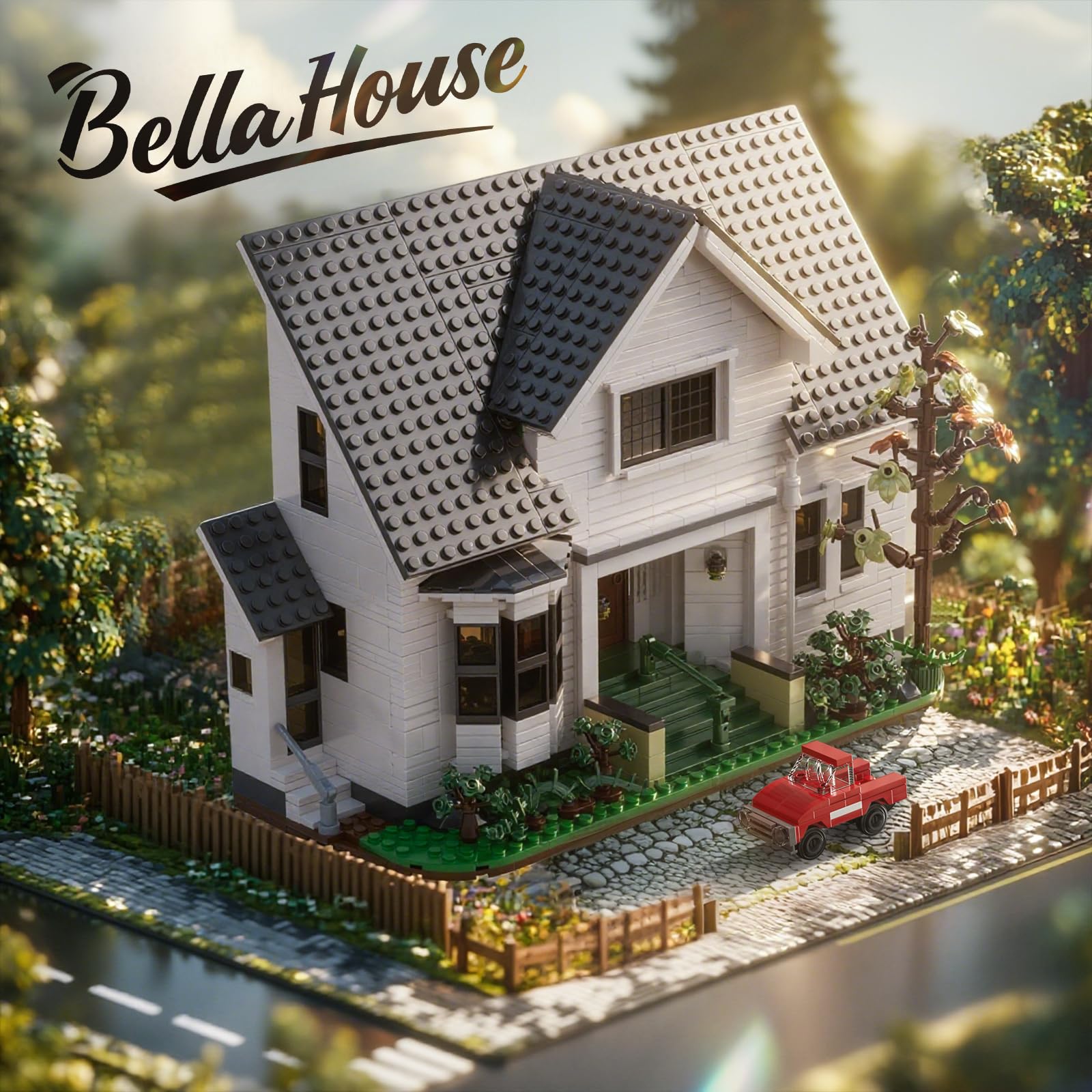 Bella House Building Block Set Romance Film Architecture Fans Kit Compatible with Lego, Creative Collectible Gift for Adult 18+ Valentine Halloween