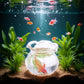 1Pcs Multicolour Mini Round Fish Tank Realistic Glass Decor for Dollhouse Display Captivating Miniature for Crafts Ornaments Handmade