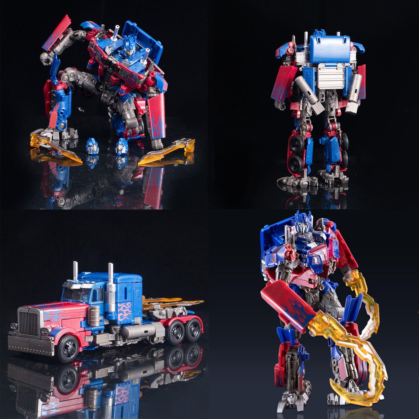 QCCX Car Robot Toys, Deformation Toy Cars, Action Figure with Two Extra Interchangeable Head - Part of Alloy