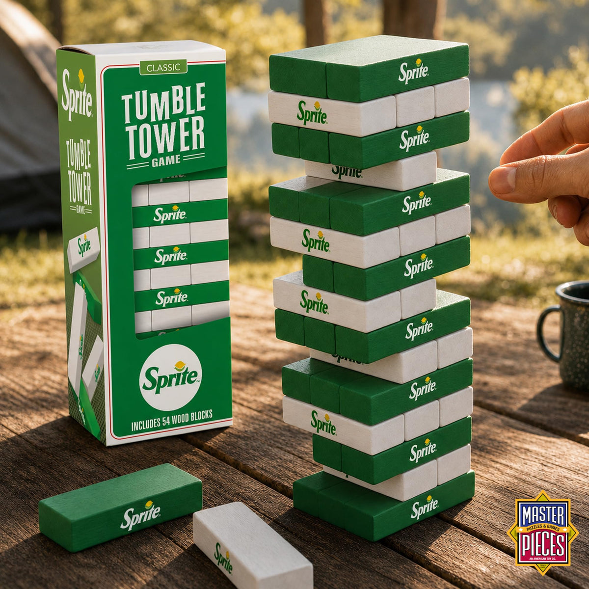 MasterPieces Family Games - Sprite Wood Block Tumble Tower - Officially Licensed