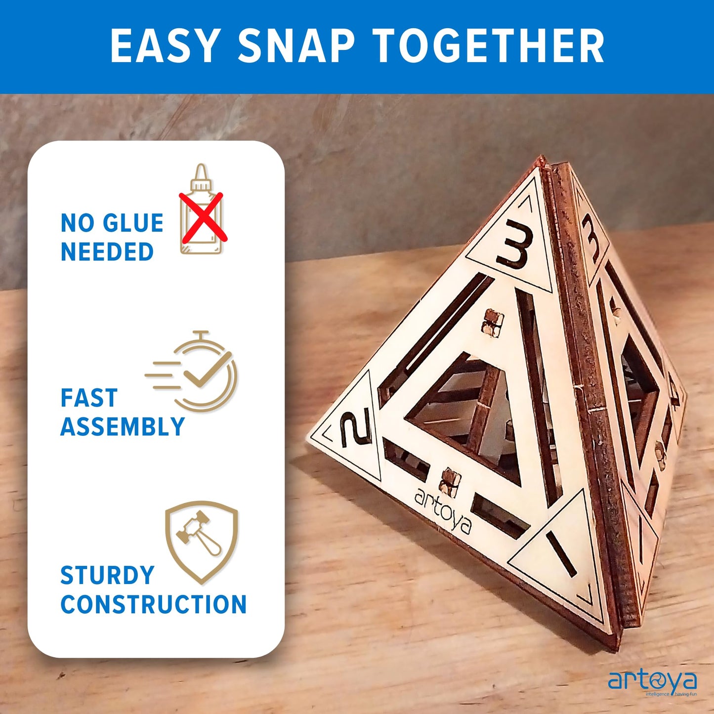 3D Wooden Puzzles for Teens & Adults - Smart Brain Teaser Puzzles, Wood Models, Creative & Educational Fun, Sustainable Materials, Ages 14 and Up