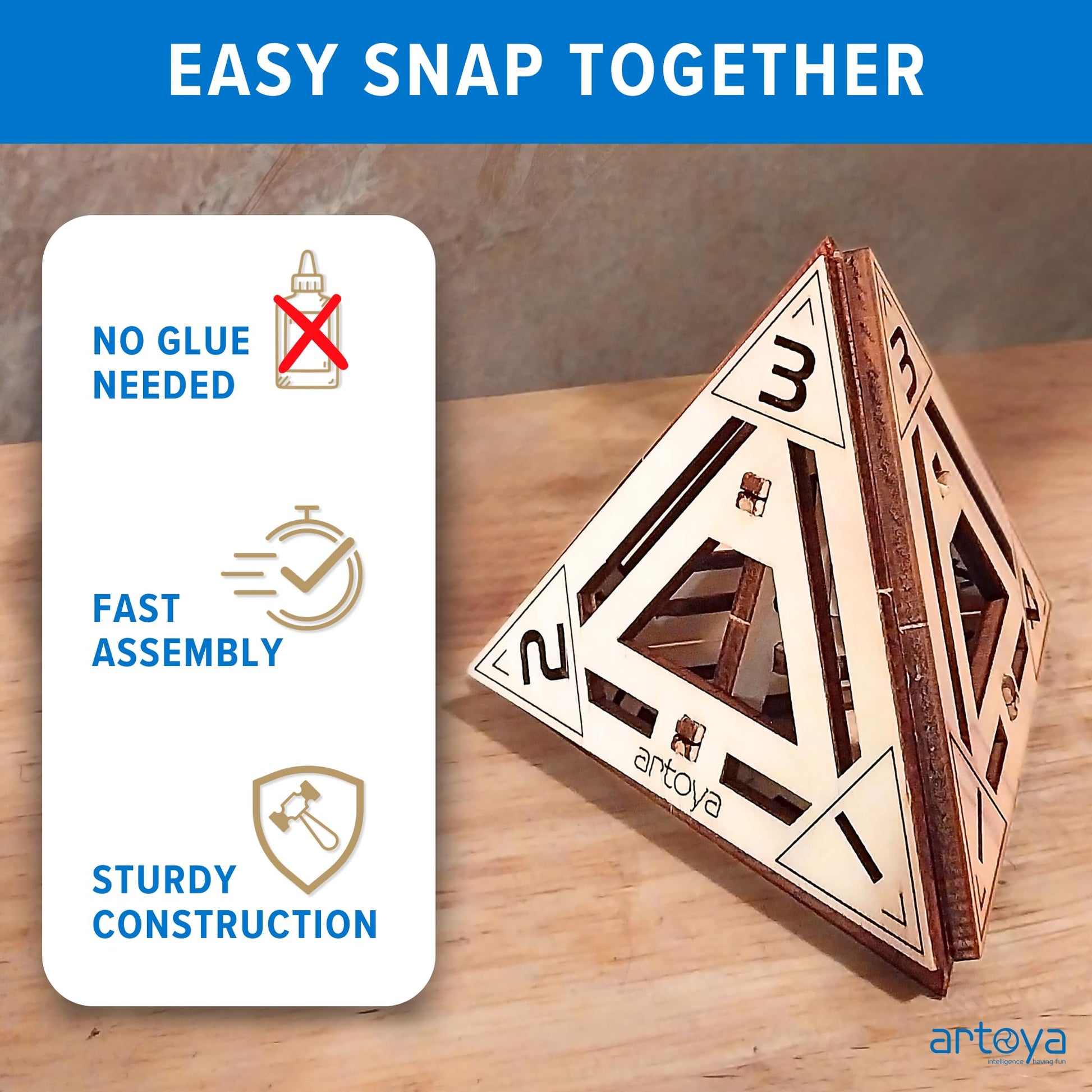 3D Wooden Puzzles for Teens & Adults - Smart Brain Teaser Puzzles, Wood Models, Creative & Educational Fun, Sustainable Materials, Ages 14 and Up