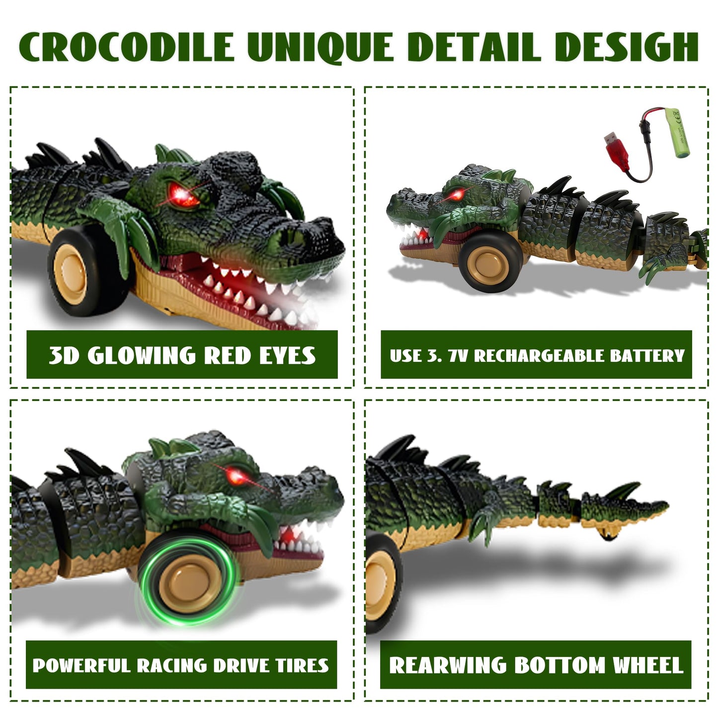 LEFEI Remote Control Crocodile Car Toy,2.4Ghz RC Toy Cars