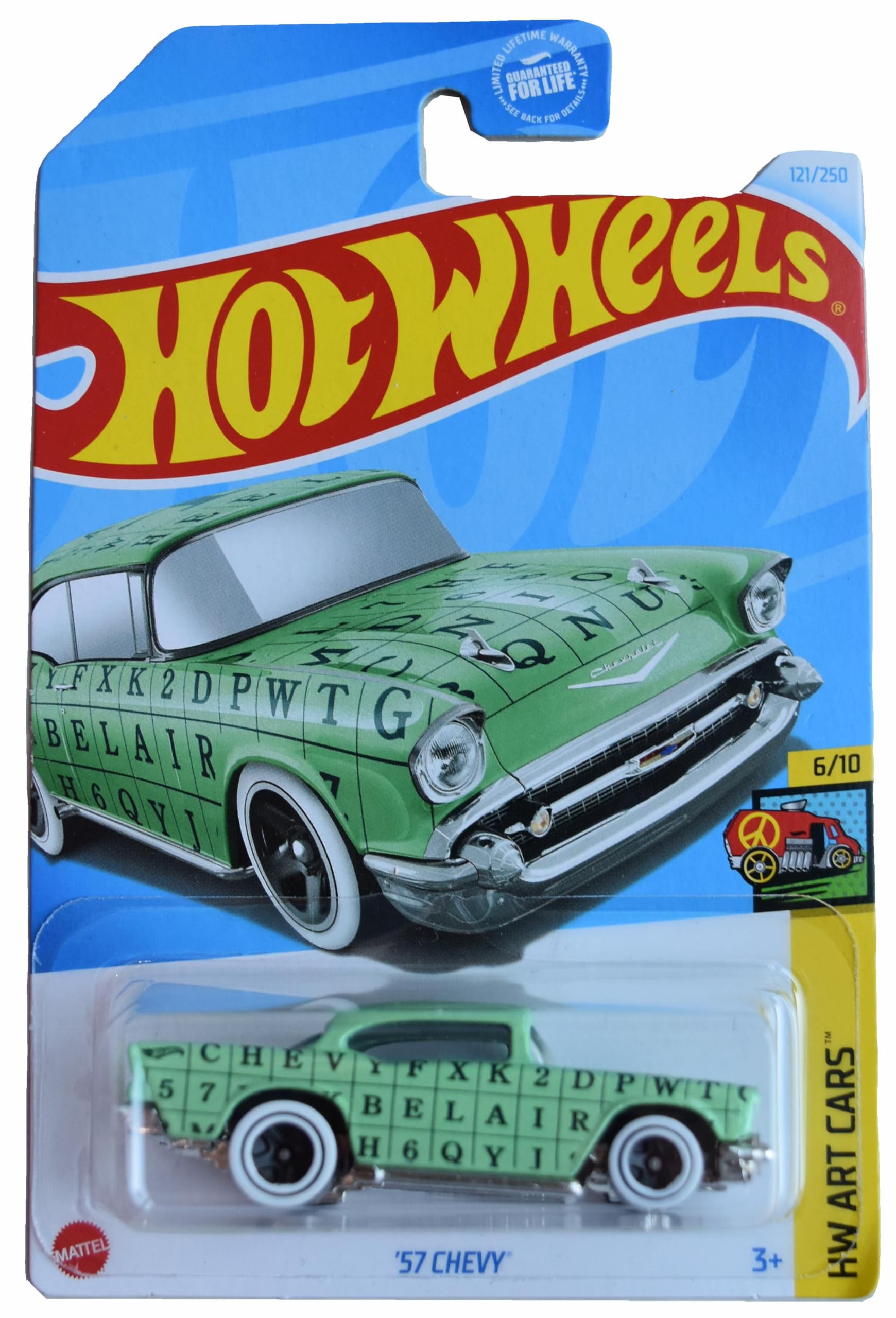 Hot Wheels '57 Chevy, HW Art Cars 6/10 [Green] 121/250