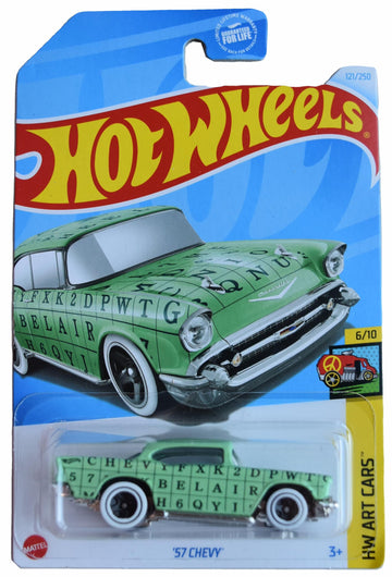 Hot Wheels '57 Chevy, HW Art Cars 6/10 [Green] 121/250