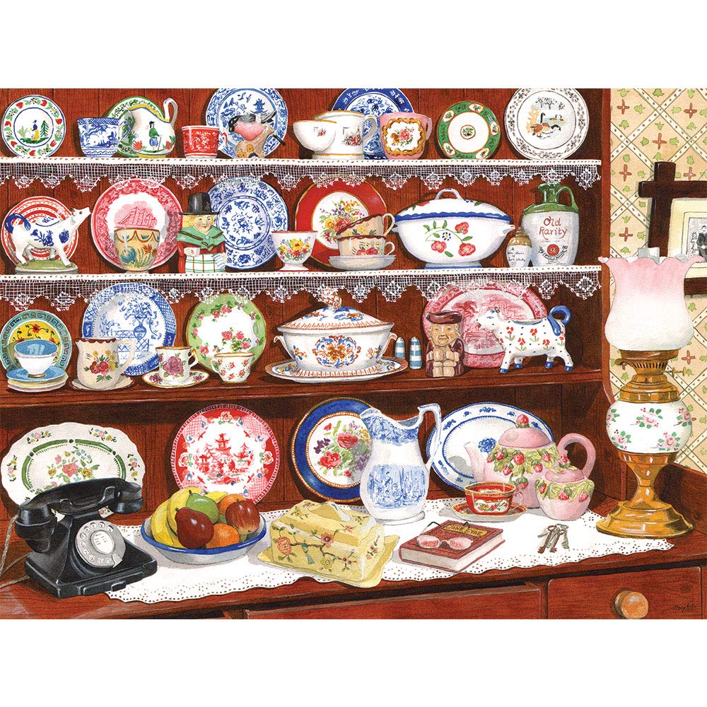 Bits and Pieces - 500 Piece Jigsaw Puzzle for Adults 18" X 24" - Grandma's China - 500 pc The Good China Serving Set, China Plate Jigsaw by Artist
