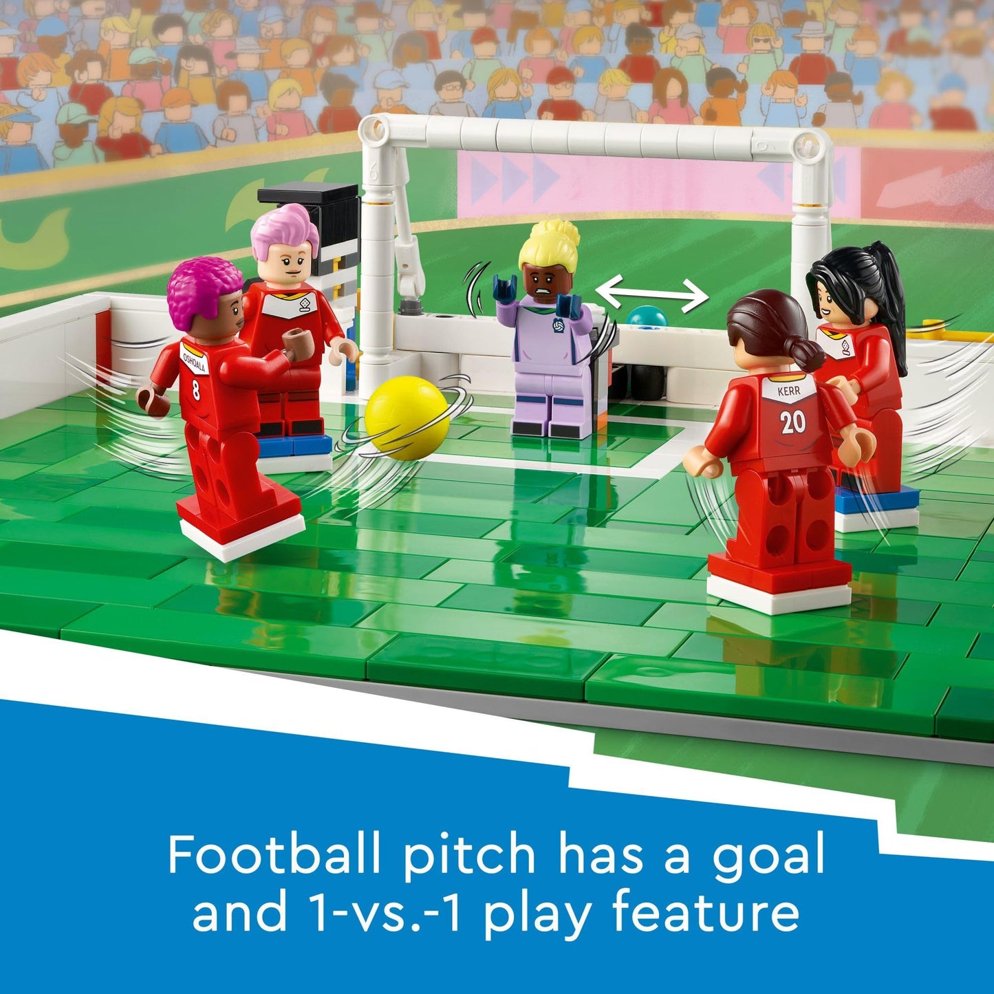 LEGO Icons of Play Soccer Toy, Detailed Building Set for Girls and Boys with 15 Minifigures, Also Includes a Field, Stand and Working Scoreboard,