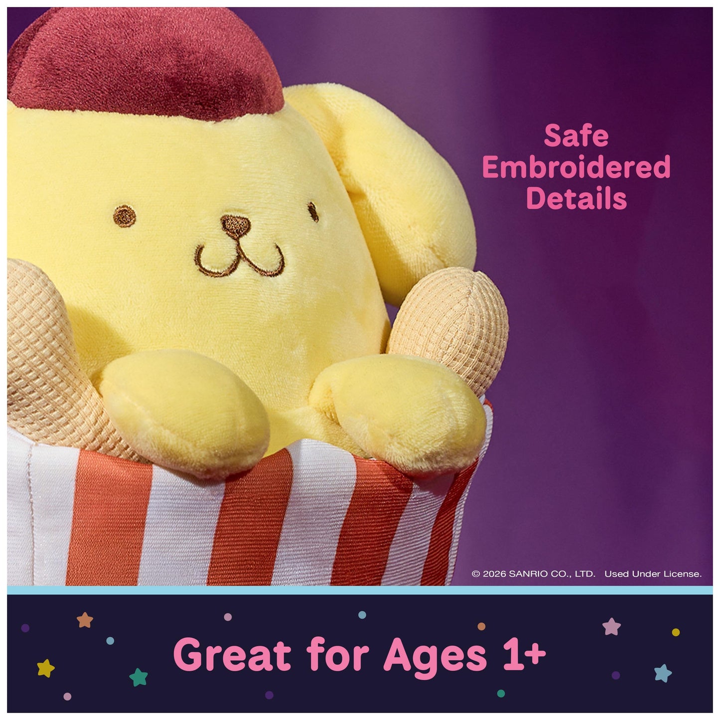 GUND Sanrio Pompompurin Circus Peanuts 8-Inch Circus Plush Toy for Ages 1+