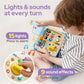 lalalark Busy Board with 15 LED Light - Montessori Learning Toddler Toy with 9 Sounds, 5 Switches & Plugs, Travel Toys Sensory Activity Board for 1 2