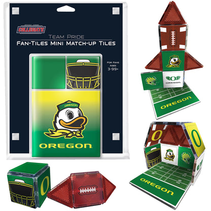 CreateOn NCAA Fan-Tiles Magnetic Match-Up Tiles for Oregon Ducks Fans, 17-Piece Building for Kids & Adults, Officially Licensed NCAA Team Collectibles