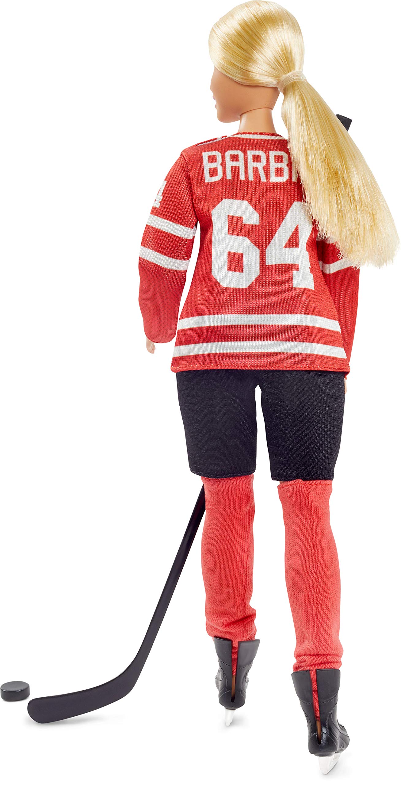 Tim Hortons Barbie Doll (12-inch Curvy) Collectible Wearing Hockey Uniform, with Stand and Certificate of Authenticity, for 6 Years and Up, Red