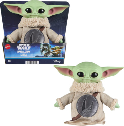 Mattel Star Wars the Mandalorian & Grogu Movie Grogu 6-inch Tall Plush with Embroidered Rondel Design on Chest Vinyl Head Soft Plush Body and Hands