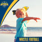 Anywhere Sports Soft Foam Whistle Football (12-Inch Kid Size, Bright Yellow & Silver Trim) - Fun Whistling Sound, Great Practice Ball for Kids
