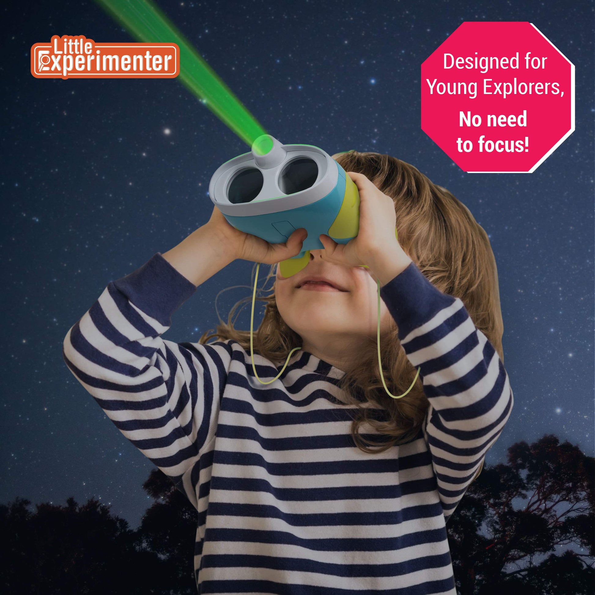 Little Experimenter Night Vision Binoculars for Kids, Flashlight, Ages 3-6