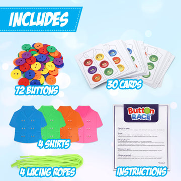 Point Games Lacing Cards Sequence Game - Threading. Sewing, Button Lace Occupational Therapy Toy, Boys & Girls Fine Motor Toys, Educational Preschool