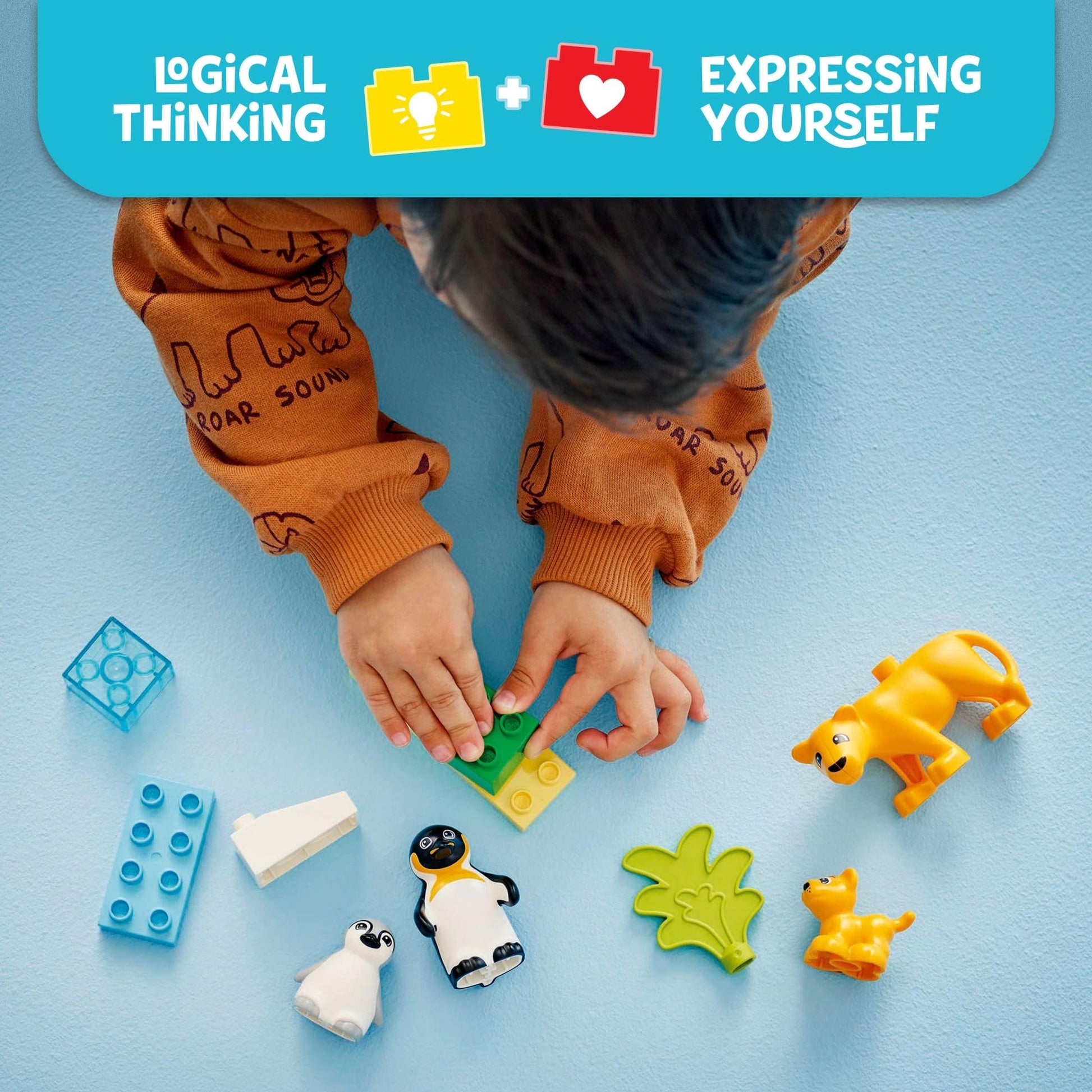 LEGO DUPLO Town Wild Animal Families Penguins & Lions Building Toy Playset - Preschool Learning & Educational Animal Toy for Toddlers, Boys and Girls