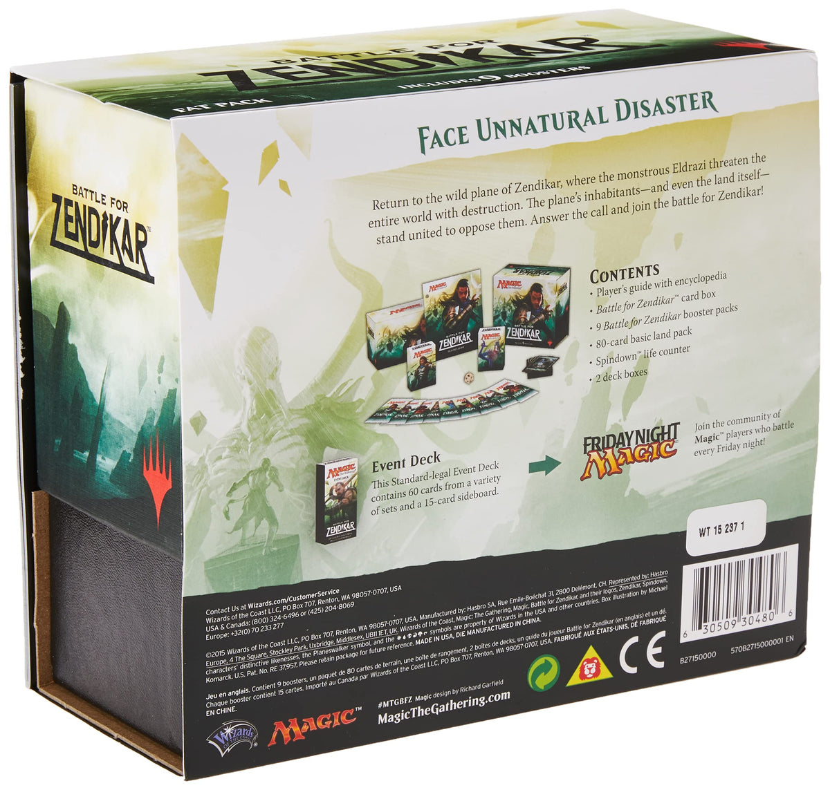 Magic the Gathering (MTG) Battle for Zendikar - Fat Pack (Includes 9 Booster and 80 Full Art Land)