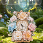 Rnfinewow 3D Wooden Puzzles for Adults, Flower Clock with Pendulum Model Kit, 3D Puzzles for Adults Room Home Decor DIY Wall Clock Kit, Holiday