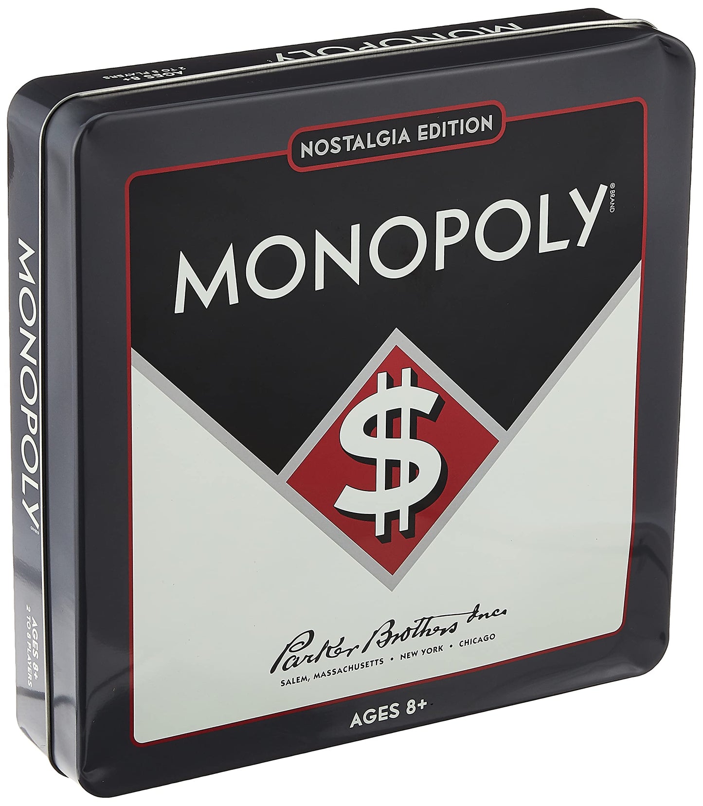 Monopoly Nostalgia Edition Board Game in Collectible Tin by WS Game Company - Vintage Style Property Trading Board Games for Ages 8+