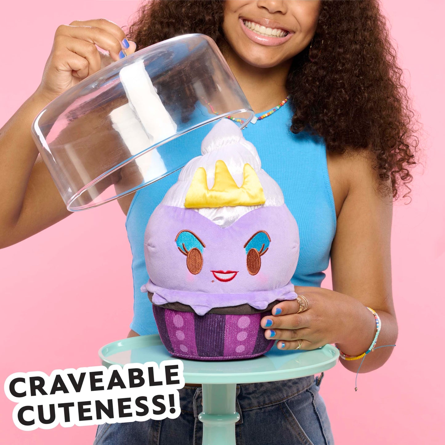 Disney Munchlings Squeeze-A-Munch Large Lavender Scented Ice Cream Sundae Ursula 10-inch Plush, Kids Toys for Ages 0+ by Just Play