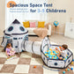 Little Dove Kids Play Tent with Tunnel & Ball Pit, 3-Piece Pop Up Rocket Ship Tent Set, Indoor Outdoor Playhouse for Boys & Girls, Pretend Play Toy