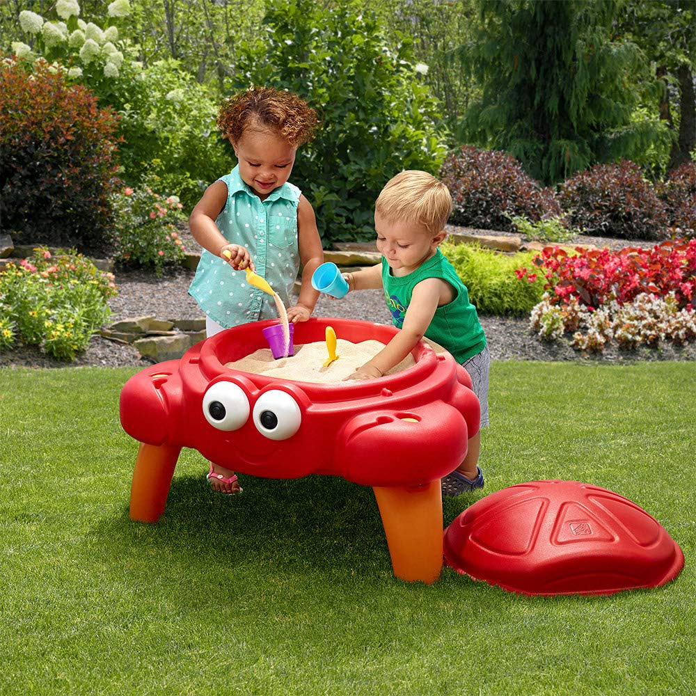 Step2 Crabbie Sand Table, Kids Sand Activity Sensory Table, 4 Piece Accessory Kit, Toddler Summer Outdoor Toys, Ages 1.5 - 6 Years Old