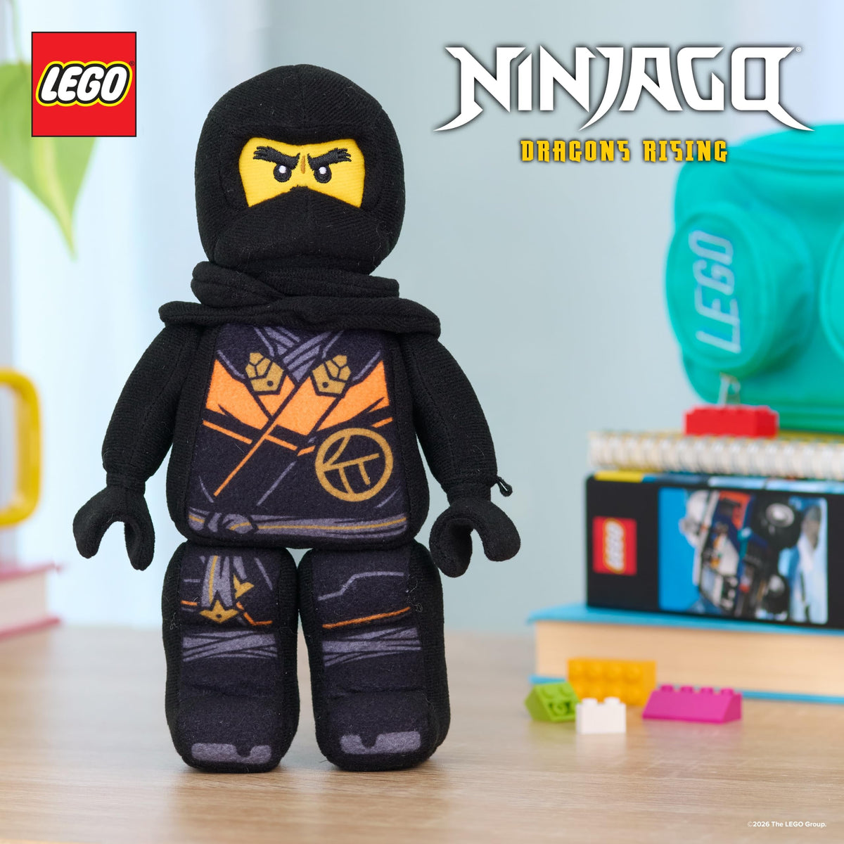 LEGO NINJAGO Minifigure Small Plush Cole, Soft Collectible Ninja Plush Toy