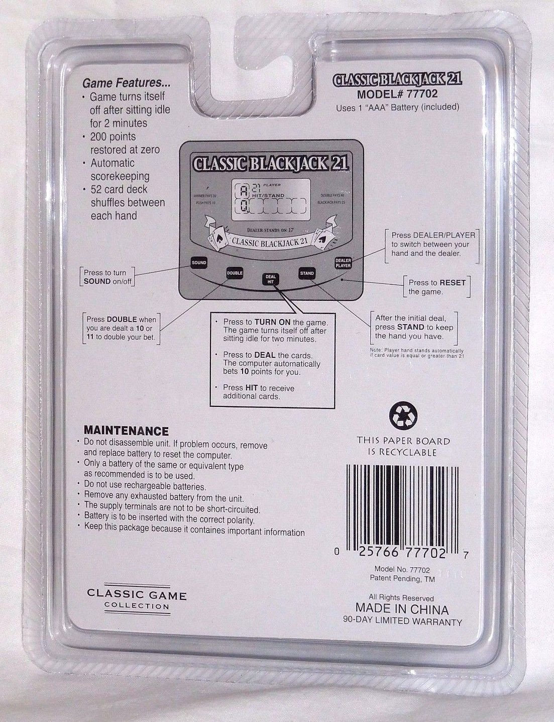 Traveling Portable Classic Blackjack 21 Cards & 5 in 1 Poker Electronic Handheld Game
