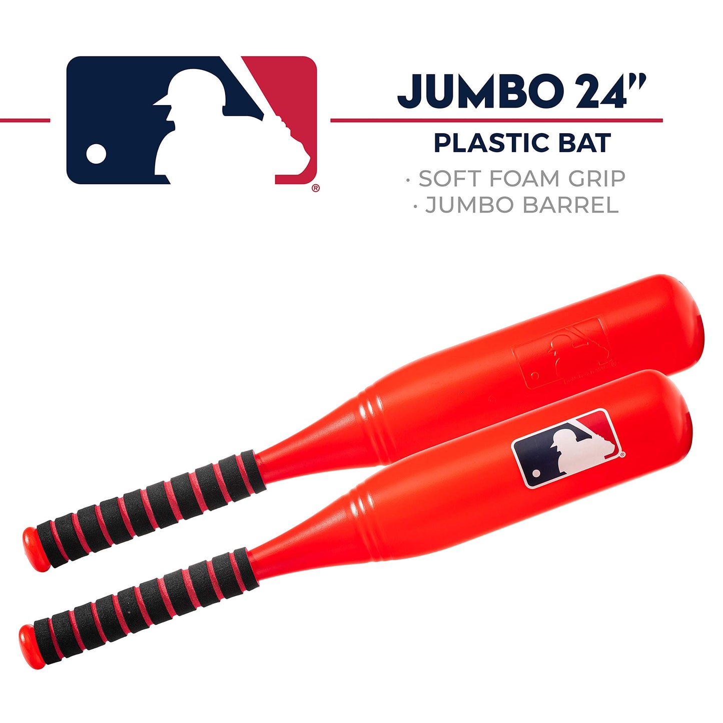 Franklin Sports MLB Kids Jumbo Plastic Bat - Red - Backyard Baseball