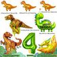 Dinosaur Birthday Party Supplies, Dinosaurs Party Decorations 4 Year Old Foil Balloons for Boys and Girls,Include Balloons, Foil Balloons,Banner,Cake