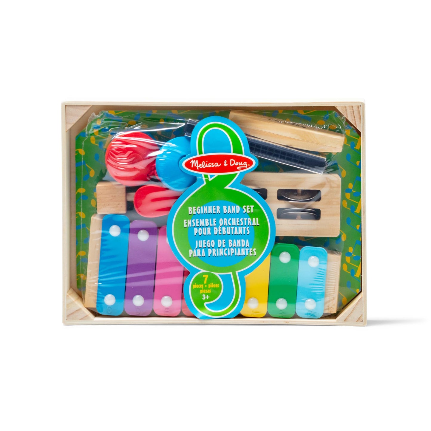 Melissa & Doug Band-in-a-Box Hum! Jangle! Shake! - 7-Piece Musical Instrument Set