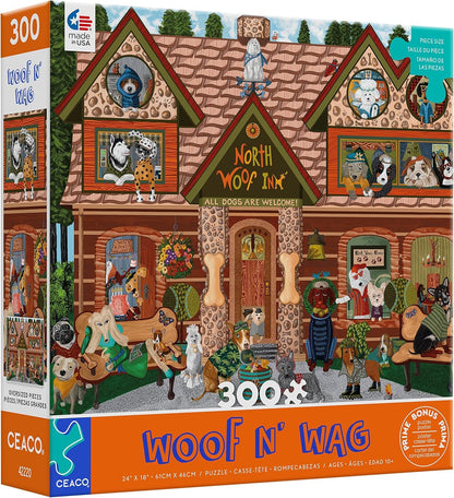Ceaco - Woof N Wag - North Woof Inn - 300 Piece Jigsaw Puzzle